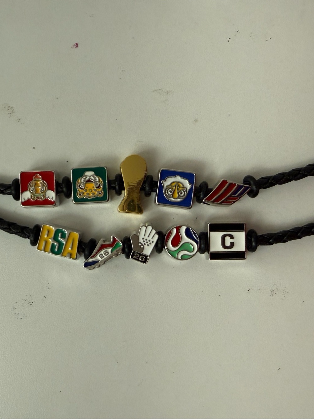 FIFA official Charm Braided Leather Bracelet - Multicolor Enamel Icons - Picture 9 of 14